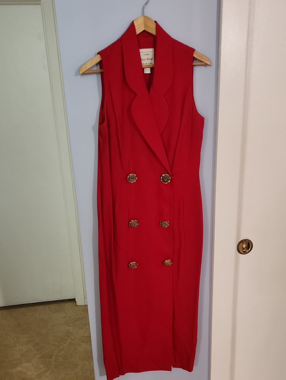 Double-Breasted Red Dress